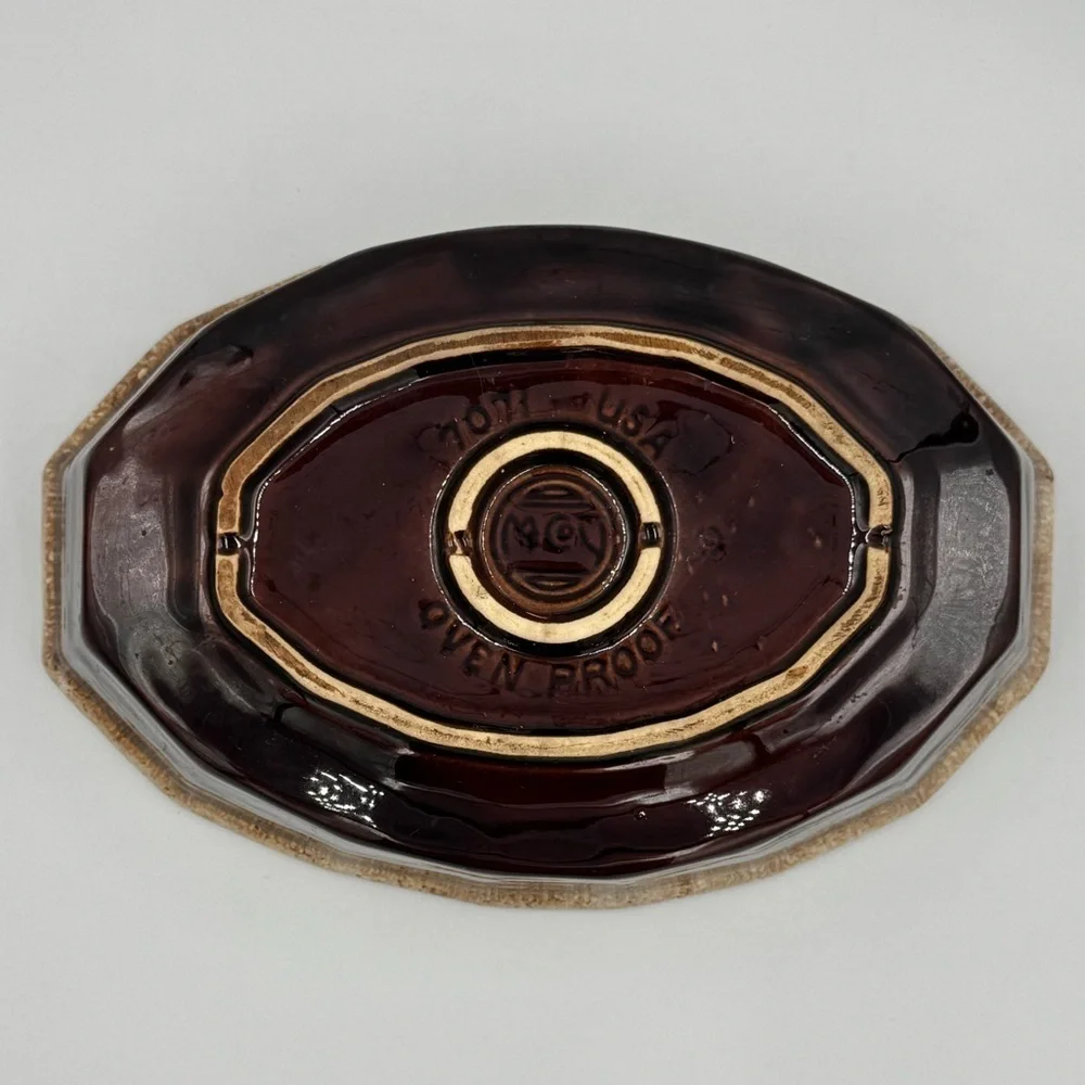 Vintage McCoy Brown Drip Oven Proof Deep Baking Dish #7071